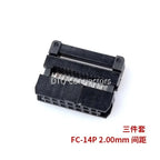 10Pcs 2.0 2mm Pitch FC 2X3/4/5/6/7/8/10/12/13/15/17/20/25 Pin IDC Female Header Socket Connector For 1.0mm Flat Cable