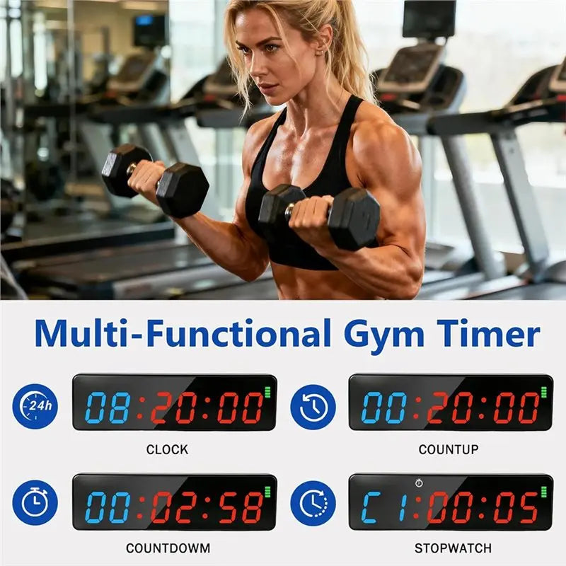 TFORU-Small Gym Timer Clock Rechargeable With Powerful Magnet Digital Fitness Clock With Countdown Countup Tabatas EMOM FGB