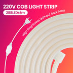 220V Led COB Neon Strip Light Dimmer Switch Power Plug Kit White Blue Pink Red Purple Yellow 5m 20m 30m 0.5m 288LED/m Flex Decor