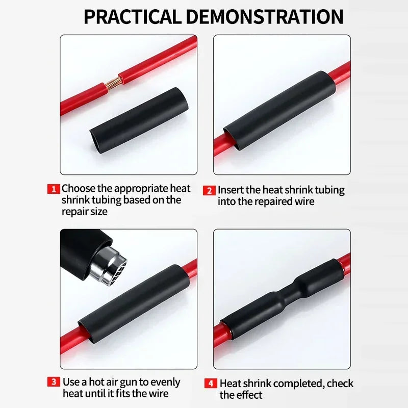 4:1 Heat Shrink Tube With Glue Thermoretractile Heat Shrinkable Tubing Dual Wall Heat Shrink Tubing 4 6 8 12 16 20 24 32mm