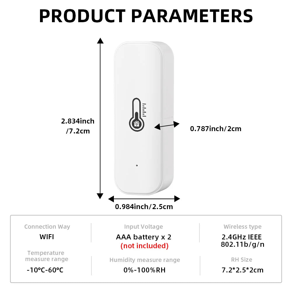 Tuya WIFI Temperature and Humidity Sensor Hygrometer Thermometer with/No LCD Display Indoor Support Alexa Google Assistant