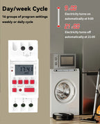 GEYA THC-15 Digital Timer Switch Weekly Programmable Timers 16A 20A 30A ACDC12V 24V 110V 220V 240V Timers