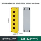 1/2/3/4/5 Hole Waterproof Button Switch Control Box Button Emergency Stop Dustproof Waterproof IP65 Button Thickened Yellow Gray
