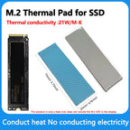 M.2 Thermal Pad 21W/mk 70x20mm Silicone Thermal Pads Non Conductive Heatsink Cooling Pad for Laptop Heatsink/SSD/CPU/LED Cooler