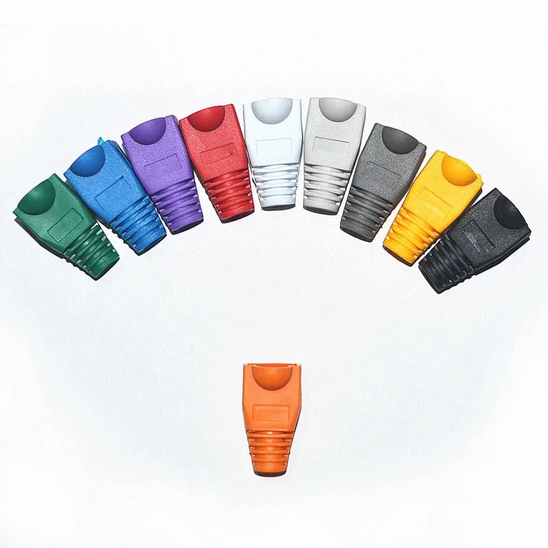 10-100Pcs RJ45 Ethernet Cable Connector Boots Cover CAT5 CAT5E CAT6 CAT6E Ethernet Network Lan Cable Plug Cap Protective Sleeve