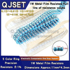 20pcs 1W Metal Film Resistors 1% 10 Ohm 47 100 200 220 470 510 Ohm 1K 4.7K 10K 22k 33k 47K 100k 200k 220k 510k 470k 910k 1M Ohms