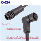CAZN Plastic Straight Angled Male Female Circular Connectors E10 Waterproof Bayonet Connector 2-12 Pin with Unshielded PVC Wire