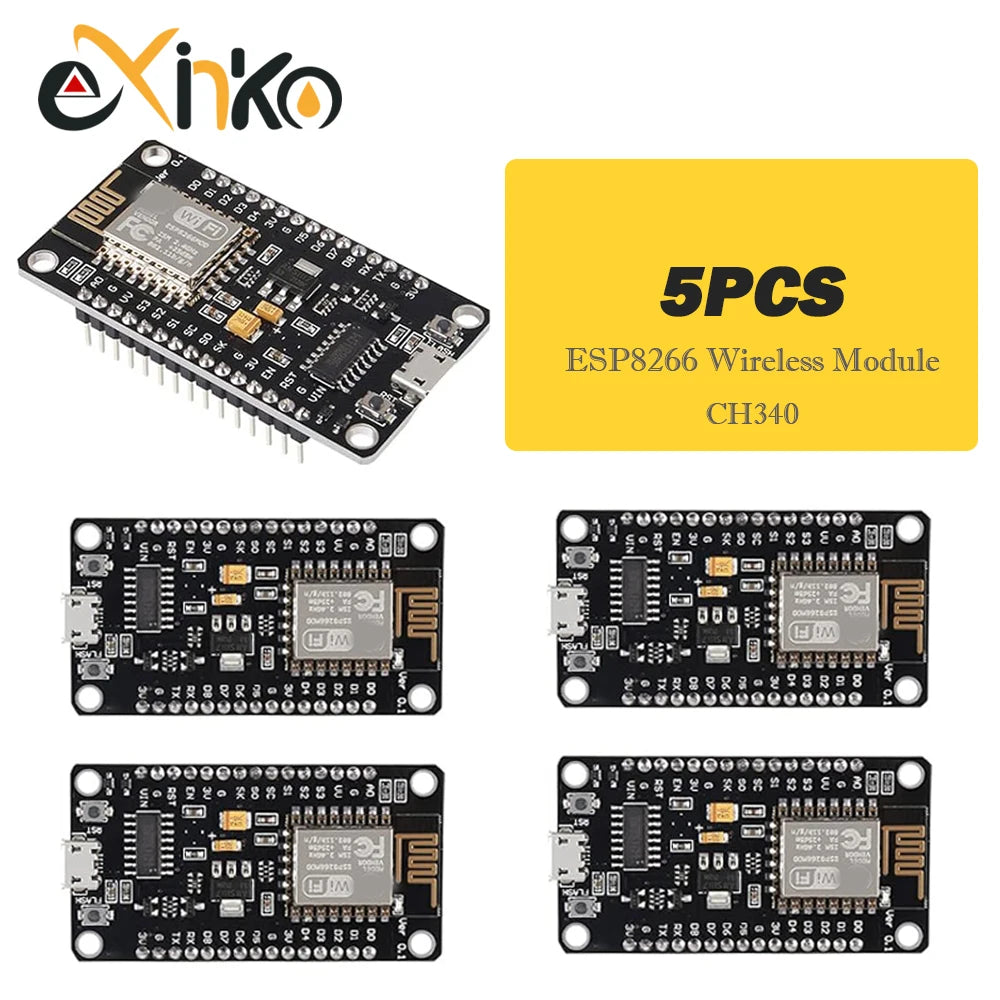 1-10pcs NodeMCU V3 ESP8266 ESP-12E WIFI Development Board CH340G Square Blackboard Soldering Pin Micro USB Interface