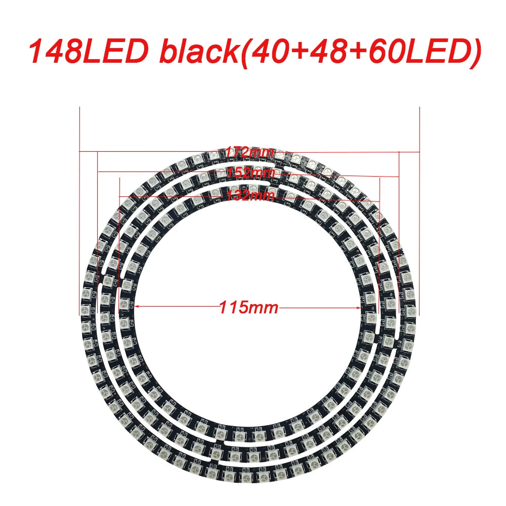 WS2812B Addressable LED Pixel Ring 8 to 241Leds WS2812 5050 RGB LED Diode Ring Color IC Built-in LED
