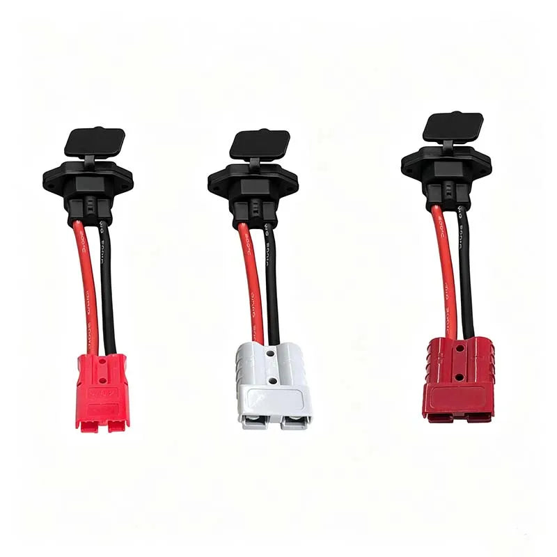 High-Current 40A Anderson to 50A Lithium-Ion Battery Plug to Pin-Type Male Socket Electric Vehicle Battery Charging Cable