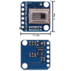 AMG8833 3-5V 8*8 I2C IR Temperature Thermal Imager Array Camera Imaging 8x8 Sensors Module for Raspberry Pi