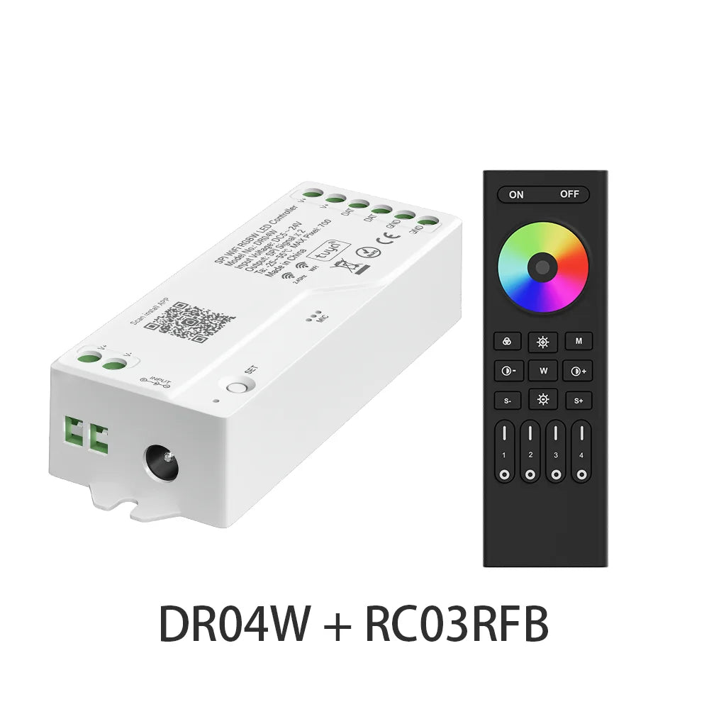 Tuya Wifi SPI RGB Controller DR03W RGBW DR04W For WS2812B WS2811 Addressable LED Strip Light Alexa Google Voice Control