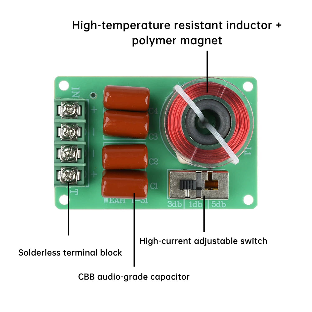 100W 3Way Hifi Tweeter Frequency Divider Treble Audio Crossover Filter Circuit Board Home Theate Car DIY Speakers Filters