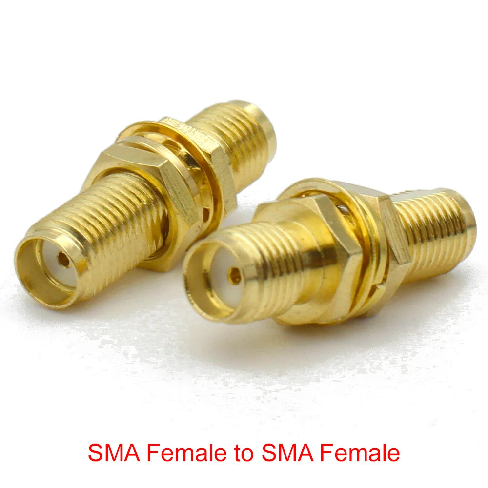 Connector SMA to SMA/ RP-SMA to SMA / RPSMA Male Plug & Female Jack Slide-on Straight RF Coax Adapter Connector for WIFI Antenna