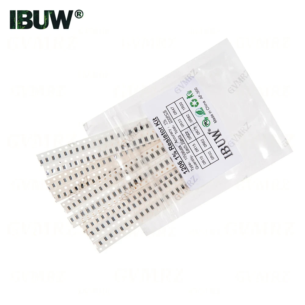 0201 0402 0603 0805 1206 1% 5% SMD Resistor Assorted Kit 1R-1M 10K 100K 1K 100R Resistance Set DIY