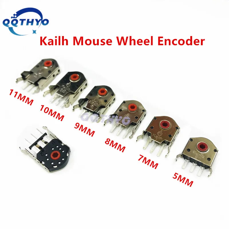 Kailh 5/7/8/9/10/11mm Rotary Mouse Scroll Wheel Encoder 1.74 mm hole 20-40g force for PC Mouse alps encoder