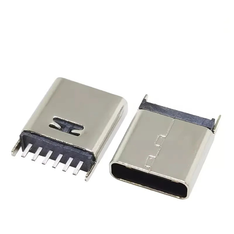 20pcs TYPE C 6 Pin Female Socket Connector DIP Vertical 180° Charging Port Plug Socket USB 6P TYPE-C H=6.8/6.9/8.8/9.3/10/10.5mm