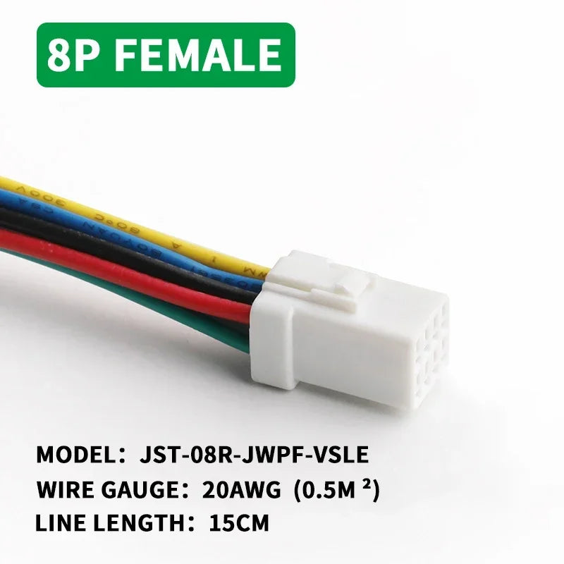 5/20/100set JST 02t/02r/03t/03r Waterproof Connector 2p/3p/4p/6p/8p Plug Socket With Cable 20awg/0.5m ² Wire Harness JWPF Series