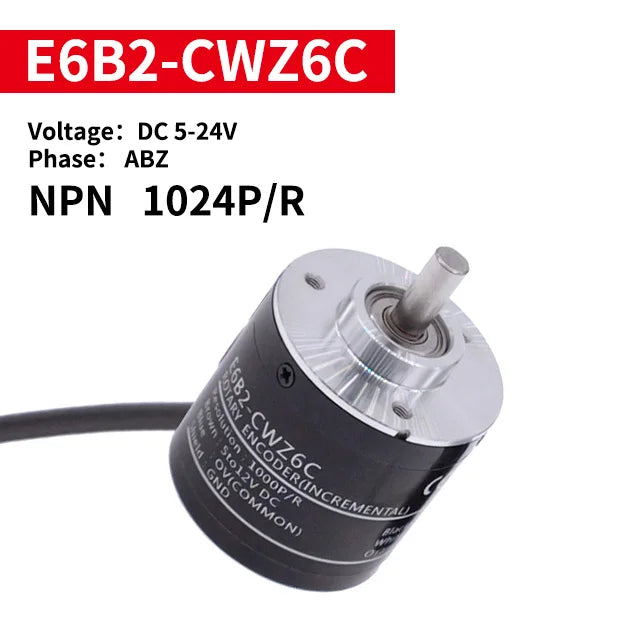 1 Pc E6B2C-WZ6C Rotary Encoder Rotational Incremental Type Rotary Switch Stable Pulse NPN 100-2000P/R DC 5-24V