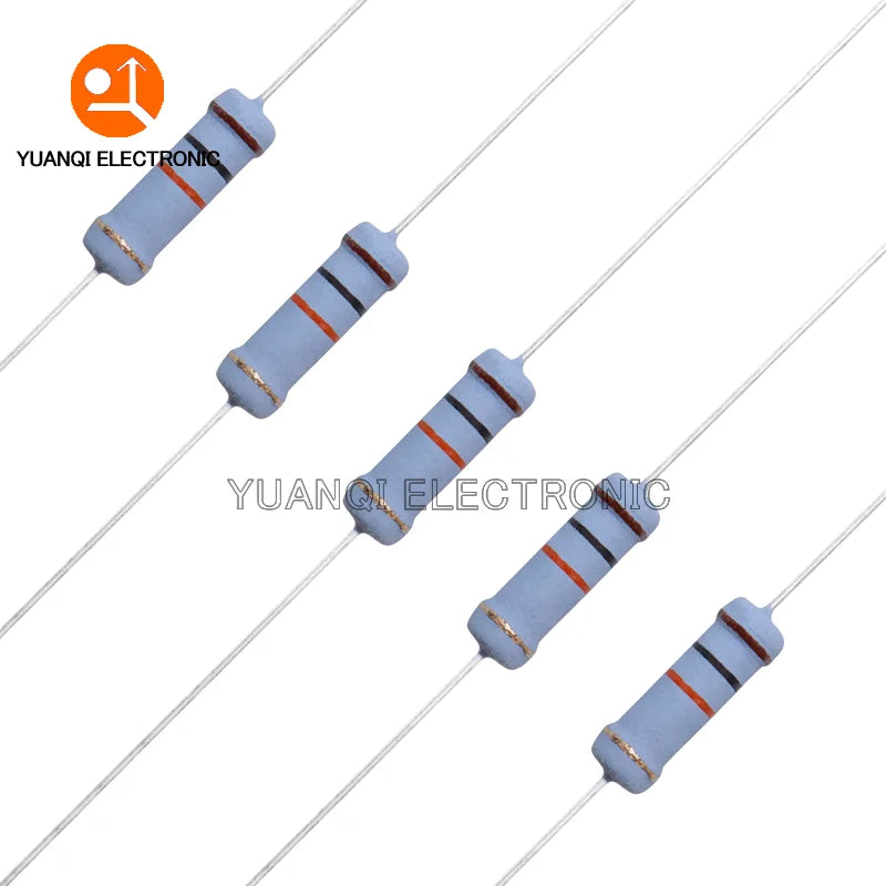 20pcs 2W Metal Oxide Film Resistor 5% 1R-10M 10R 100R 240R 470R 1K 2.2K 10K 24K 47K 100K 220K 1M 10 220 470 ohm Carbon Film
