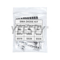 90PCS Rectifier Diode 1N4007 1N4001 1N4004 SS16 SS26 SS36 SS14 SS24 SS34 SMD Schottky Diode Assort Kit