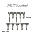 100pcs /LOT JST PH2.0 Straight/Curved Needle Connector 2Pin~16Pin Male Pin Header Right Angle 90°/180° 2.0mm Pitch