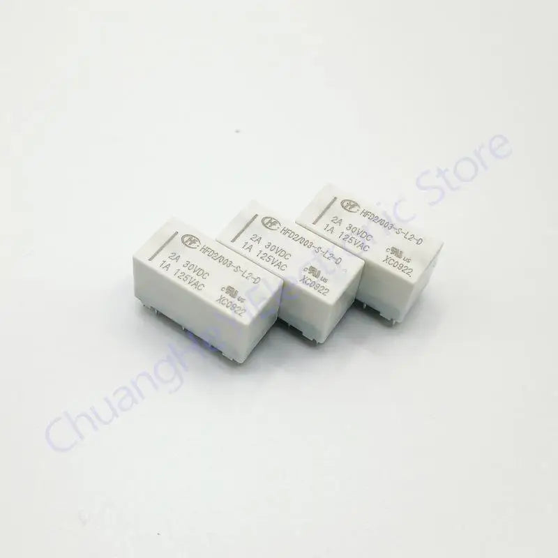 5PCS 5V Coil Bistable Latching Relay DPDT 30VDC 2A 1A 125VAC HFD2/003-S-L2-D HFD2/005-S-L2-D HFD2/012-S-L2-D HFD2/024-S-L2-D
