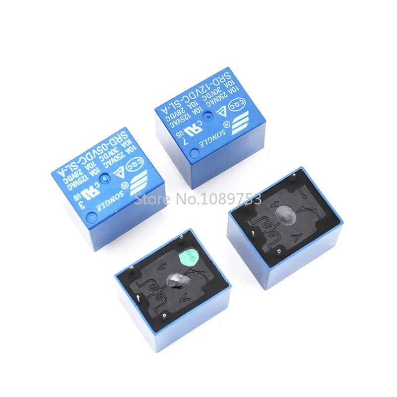 2pcs Relay SRD-05VDC-SL-A SRD-12VDC-SL-A SRD-24VDC-SL-A Power Relays DC 5V 12V 24V 10A 250VAC 4Pin