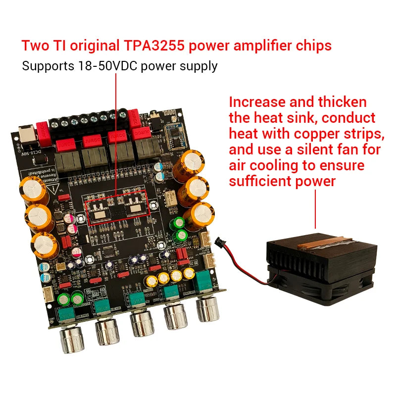 ZK-APTX3 Bt Amplifier Board 2.1 Channel 300W+300W+600W Amplifier Chip Tpa3255 Subwoofer Theater Audio Stereo Equalizer Amp
