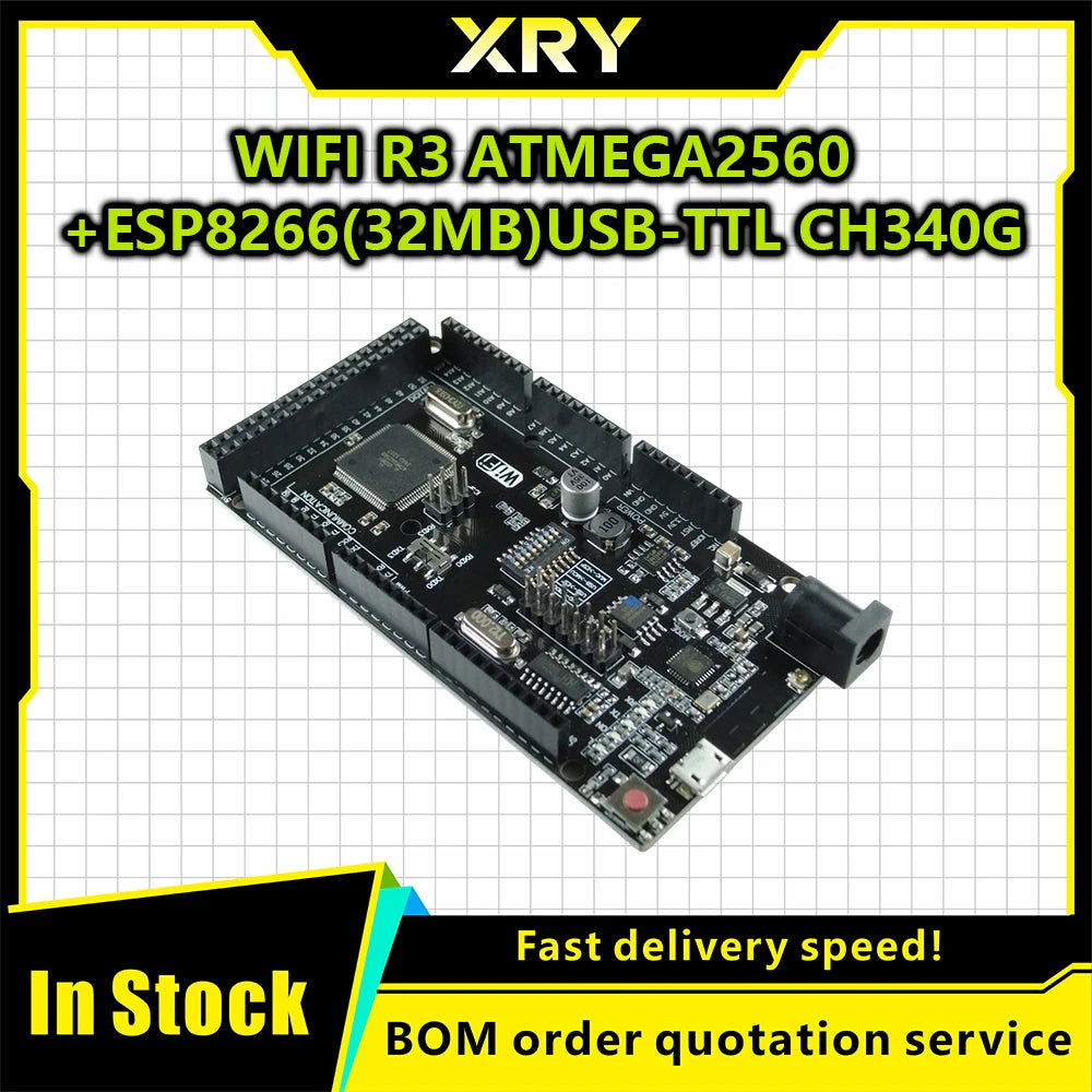 XRY Mega2560 WiFi R3 ATmega2560 ESP8266 32Mb memory USB-TTL CH340 Compatible for Arduino Mega NodeMCU For WeMos MEGA 2560 NEW