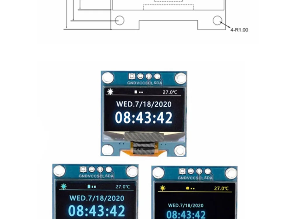 1-10pcs  0.96 inch oled IIC Serial White OLED Display Module 128X64 I2C SSD1306 12864 LCD Screen Board For Arduino