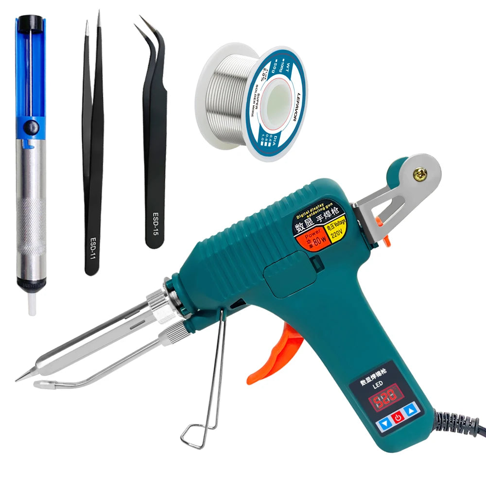 Electric Soldering Iron Gun Hand-held Internal Heating Soldering Iron Automatically Send Tin Gun Soldering Welding Repair Tool