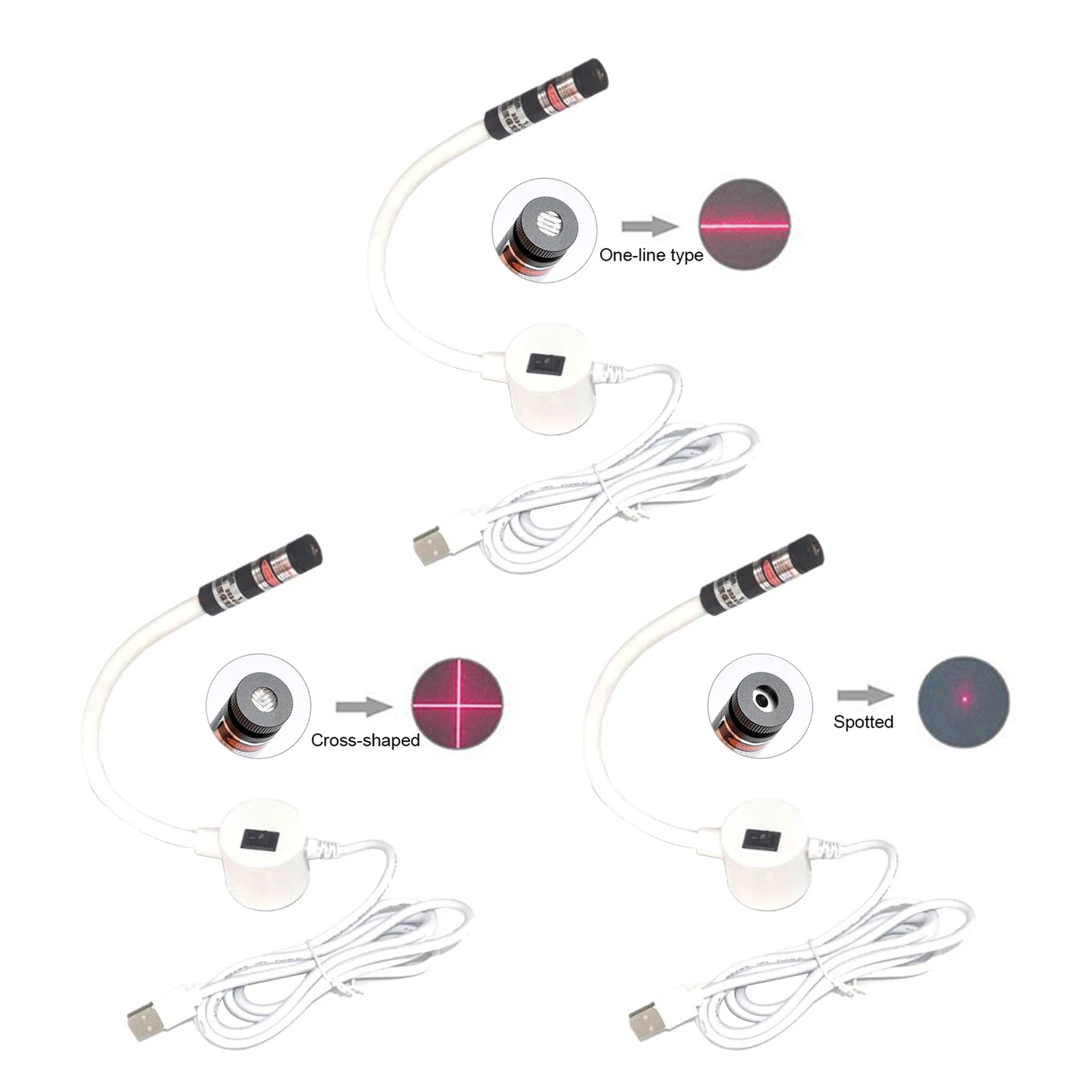USB Sewing Machine Quilting Light with Adjustable Dot/Straight Line/Crosshair Red Laser Positioning Light for Precise Stitching