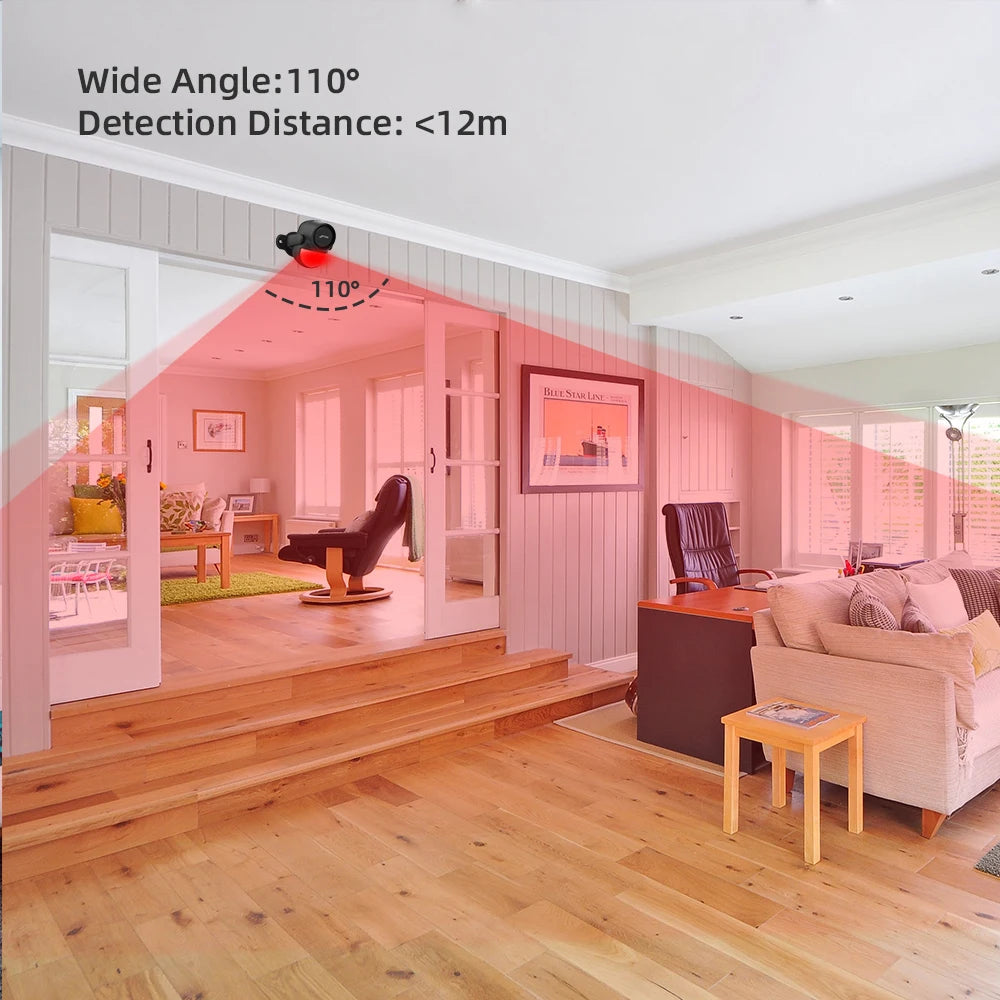 CPVAN Infrared Motion Detector for Home Burglar Alarm Sensor Security Protection Wireless 433MHz PIR Motion Sensor 125dB Sound