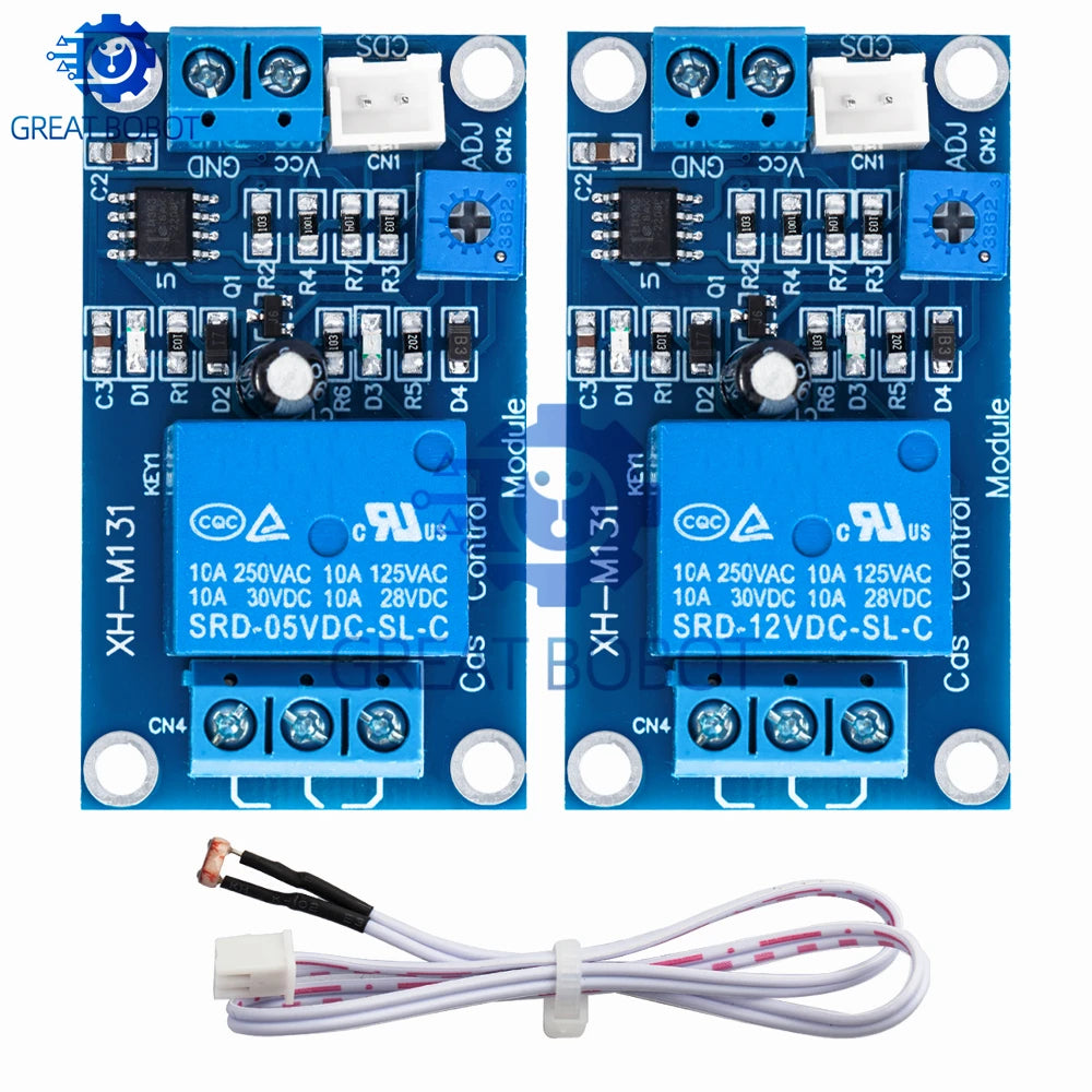 BS XH - M131 DC 5V/12V Photoresistor Relay Module - 10A Light Control with Automatic Brightness Detection