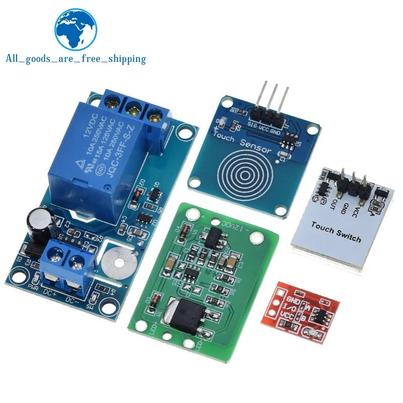 TZT TTP223 12V 1-Channel Touch Relay Module Capacitive Touch Key Switch Sensor Self-Locking/No-Locking HTTM Touch Button