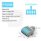 10/100PCS Electrical Cable Connector 1 in Multiple out Quick Wire Terminal Block 2/3/4/5Pin Push in Lever Connectors 0.08-4.0mm2