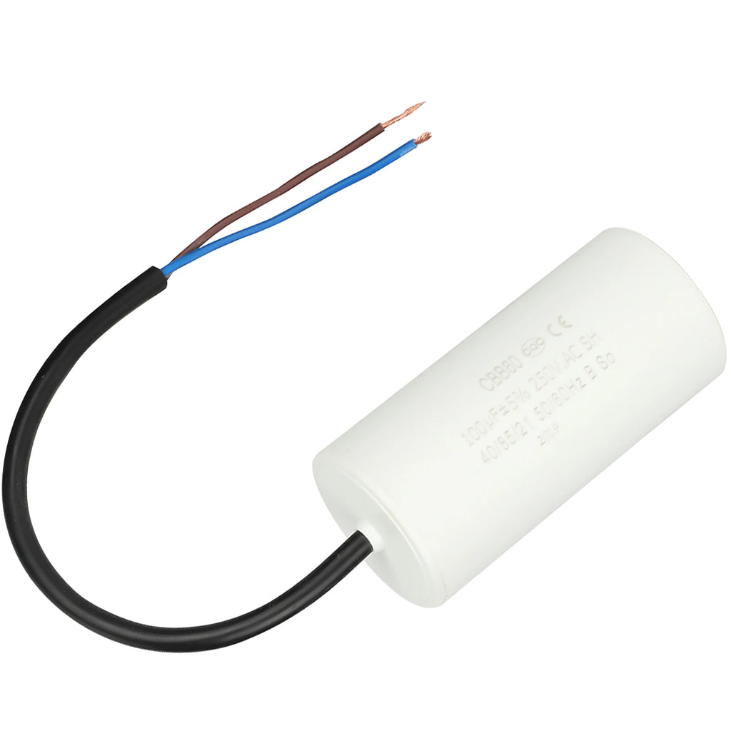 CBB60 Capacitor CBB60 Run Capacitor with Wire  250V AC 100uF 50/60Hz for Motor Air Compressor Run Capacitor Motor Capacitor