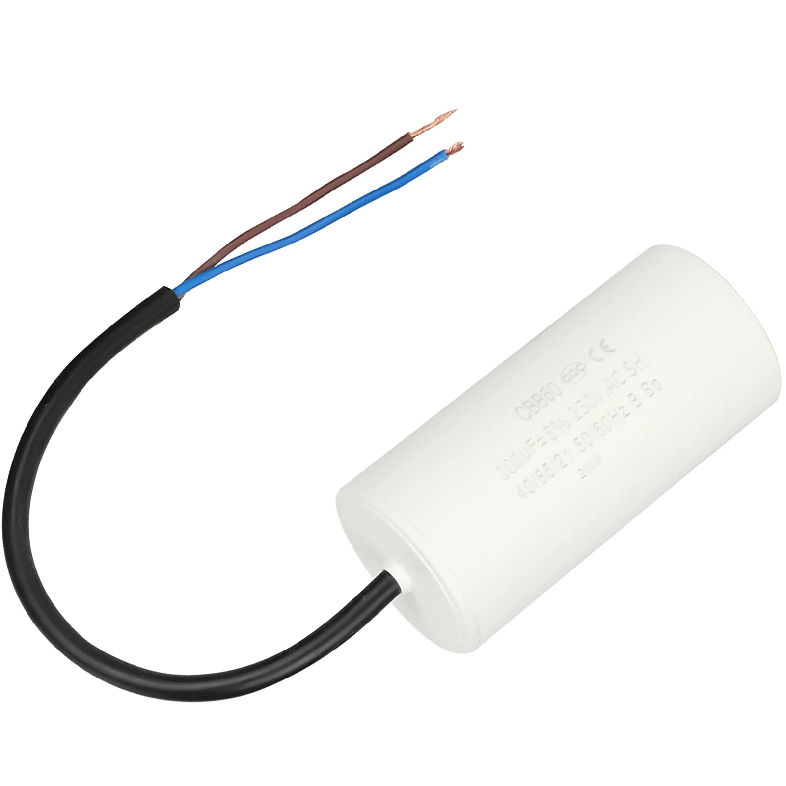CBB60 Capacitor CBB60 Run Capacitor with Wire  250V AC 100uF 50/60Hz for Motor Air Compressor Run Capacitor Motor Capacitor