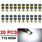 2/4/10/50 PCS T10 W5W LED Bulb CANBUS 12V 4014-15SMD 6500K White Car Interior Dome Door Courtesy  Glove Box License Plate Lights