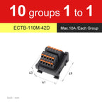 ENMG Spring terminals Save Wiring Split Terminal Block ECTB 10A Power Splitter PLC Terminal Block One to One One One to One10~64