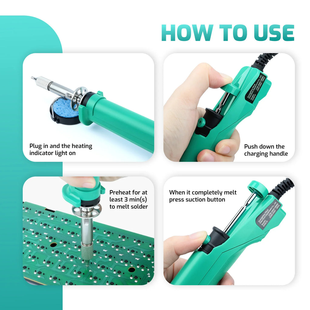 YIHUA 929D-VI Desoldering Iron 180W Tin Sucker New Upgraded Desoldering Tool With Nozzles THT PTH Remover PCB