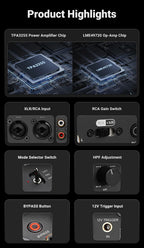 AIYIMA A20 PFFB Power Amplifier TPA3255 Hifi 300W X2 Stereo Power Amp With XLR/RCA Fully Balanced Input HPF High Pass Filter