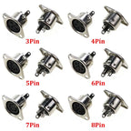 5pcs 3 4 5 6 7 8 Pin DIN Male Female Plug W/ Plastic Handle & Female Socket Hulled Panel Mount Keyboard Cable Connector Adapter