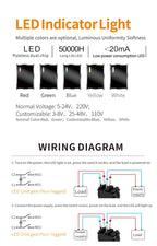 LANBOO 14mm*9mm Series 7Amp High Current Rocker Switch ON-OFF-ON 2/3Position 4/6Pin KCD1  With Red/Green Light  12V24V220V