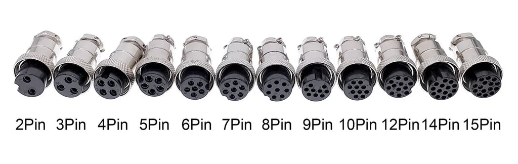 GX20 Metal Aviation Connector 2 3 4 5 6 7 8 9 10 12 14 15 Pin Male Female Plug Socket Panel Mount Flange Circular Cable Joint