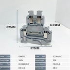 10Pcs UKK/UKKB 5 Double-Level Terminal Block 2 Layer 4 Mm² Plug Wire Electrical Screw Connector DIN Rail Termin UKK5 UKKB5