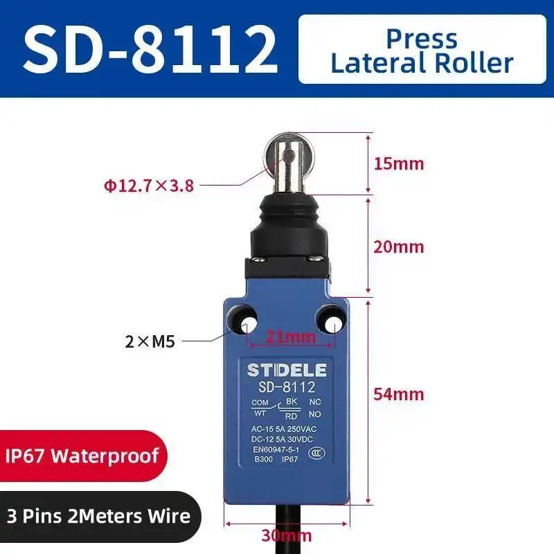 IP67 Waterproof Limit Switch Fecal Scraper Machine Sealing Micro Action SD-8108 Roller 8107 Outdoor ME-8104 Breeding