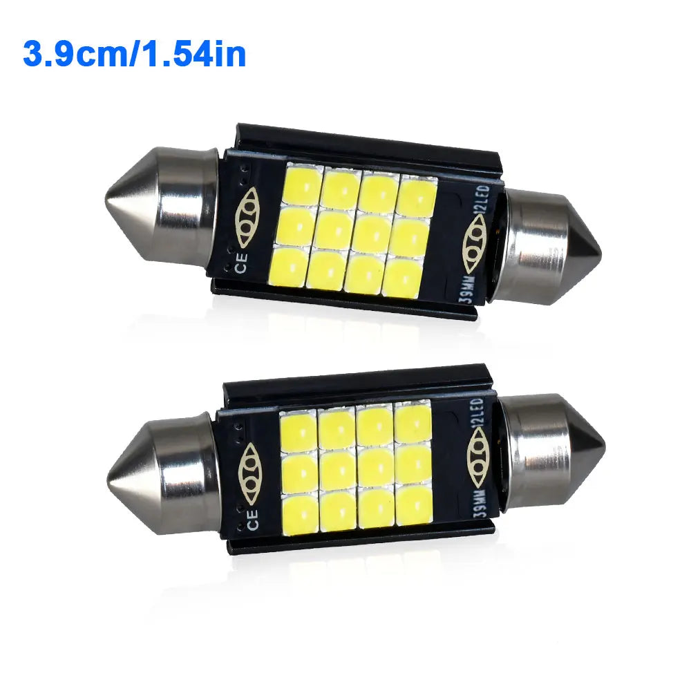 Powerful Bright Festoon LED 31/36/39/41MM Super White 3030 9/12Chips Car Interior Reading Trunk Mirror License Plate Light 12V