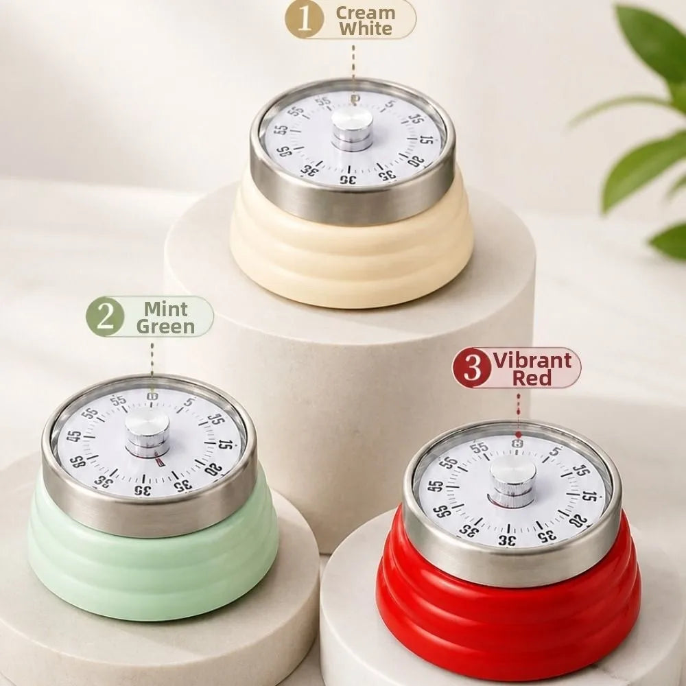 Magnetic Suction Countdown Alarm Clock 60 Minutes Battery Free Children Study Timer Mechanical Operation Visual Display